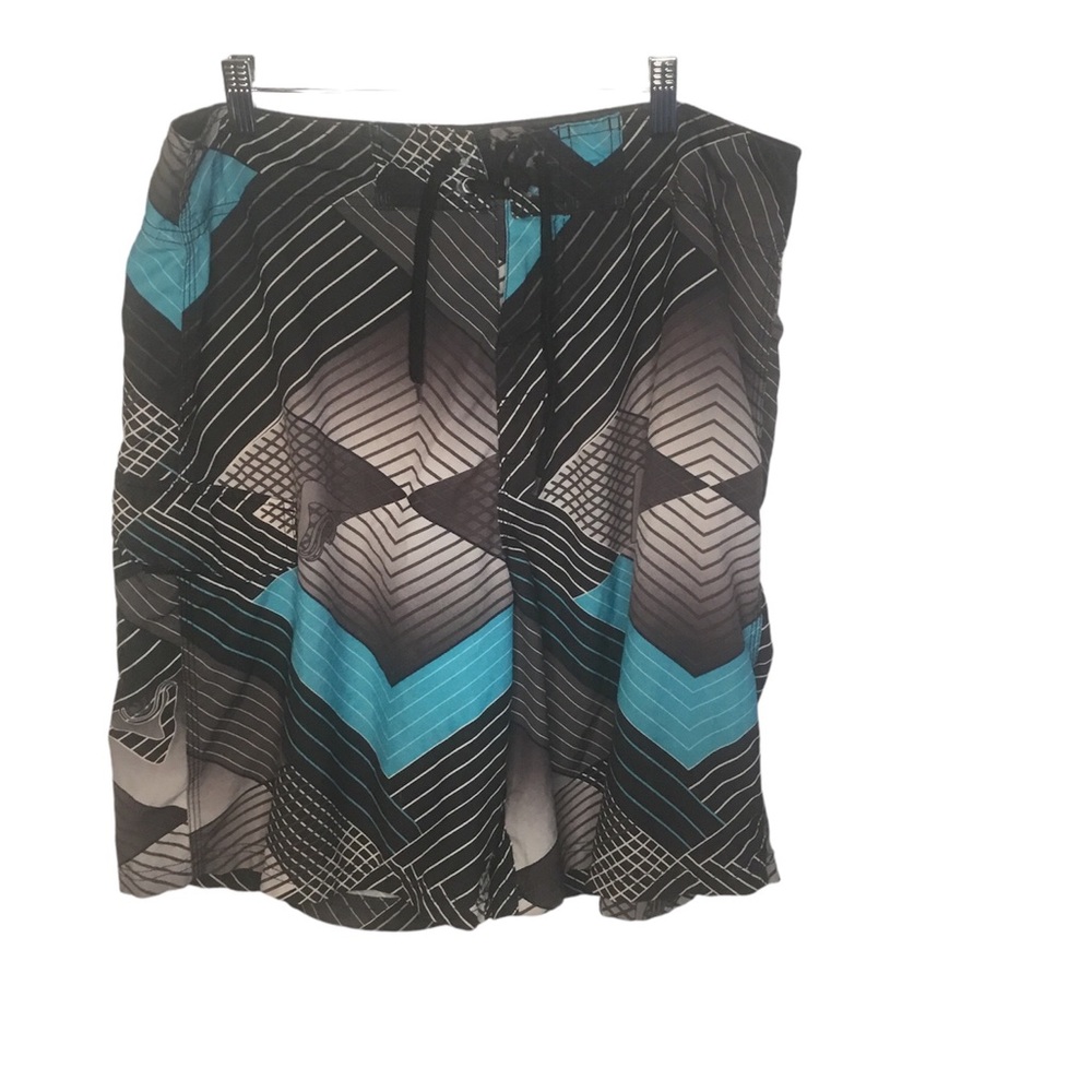 Kanu Men’s Board Shorts- Black/Grey/Blue - Size 34 - NWT